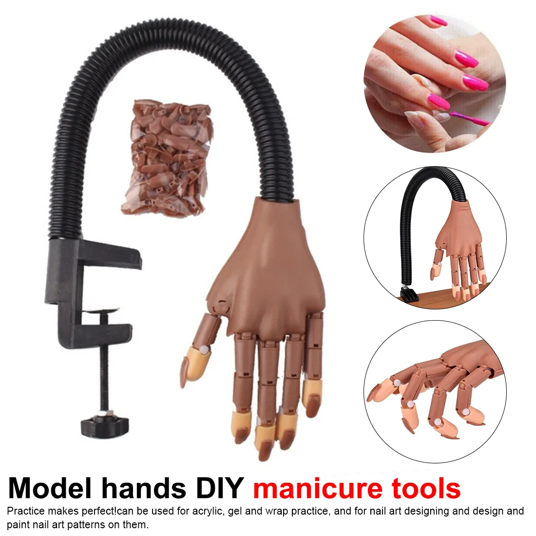 Professional Practice Hand Nail Tips Nail Art Hands Tool Adjustable Nail Art Model Hands DIY Manicure Tool For training
Professional Practice Hand Nail Tips Nail Art Hands Tool Adjustable Nail Art Model Hands DIY Manicure Tool For training