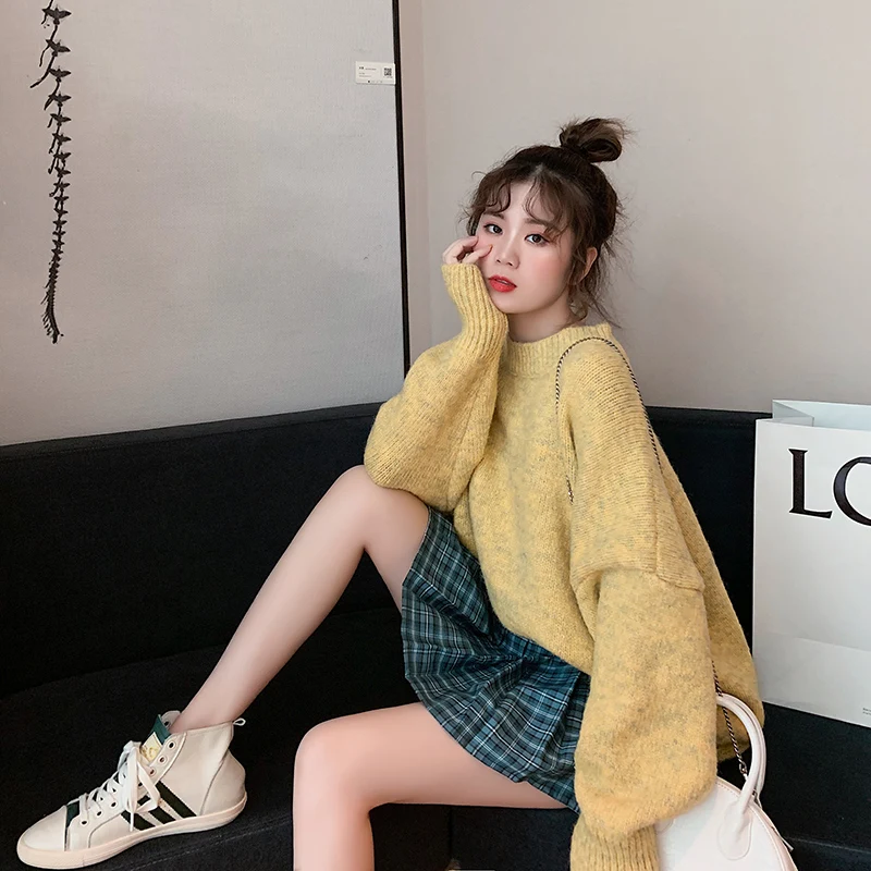 2019 New Autumn Sweater Women Knit Loose Casual Pullover Sweater Female Tops Long Sleeve Solid color Knit Women AN171
2019 New Autumn Sweater Women Knit Loose Casual Pullover Sweater Female Tops Long Sleeve Solid color Knit Women AN171