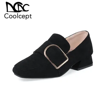 Coolcept Size 30-43 Women Fashion Pumps Shoes Square Toe Thick Heels Shoes Women Flock Upper Buckle Solid Color Casual Footwear
Coolcept Size 30-43 Women Fashion Pumps Shoes Square Toe Thick Heels Shoes Women Flock Upper Buckle Solid Color Casual Footwear