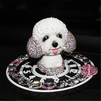 1X Car ornaments simulation shaking head puppy dog daimond rhinestone cute cartoon car interior decoration slip mat gift 
1X Car ornaments simulation shaking head puppy dog daimond rhinestone cute cartoon car interior decoration slip mat gift