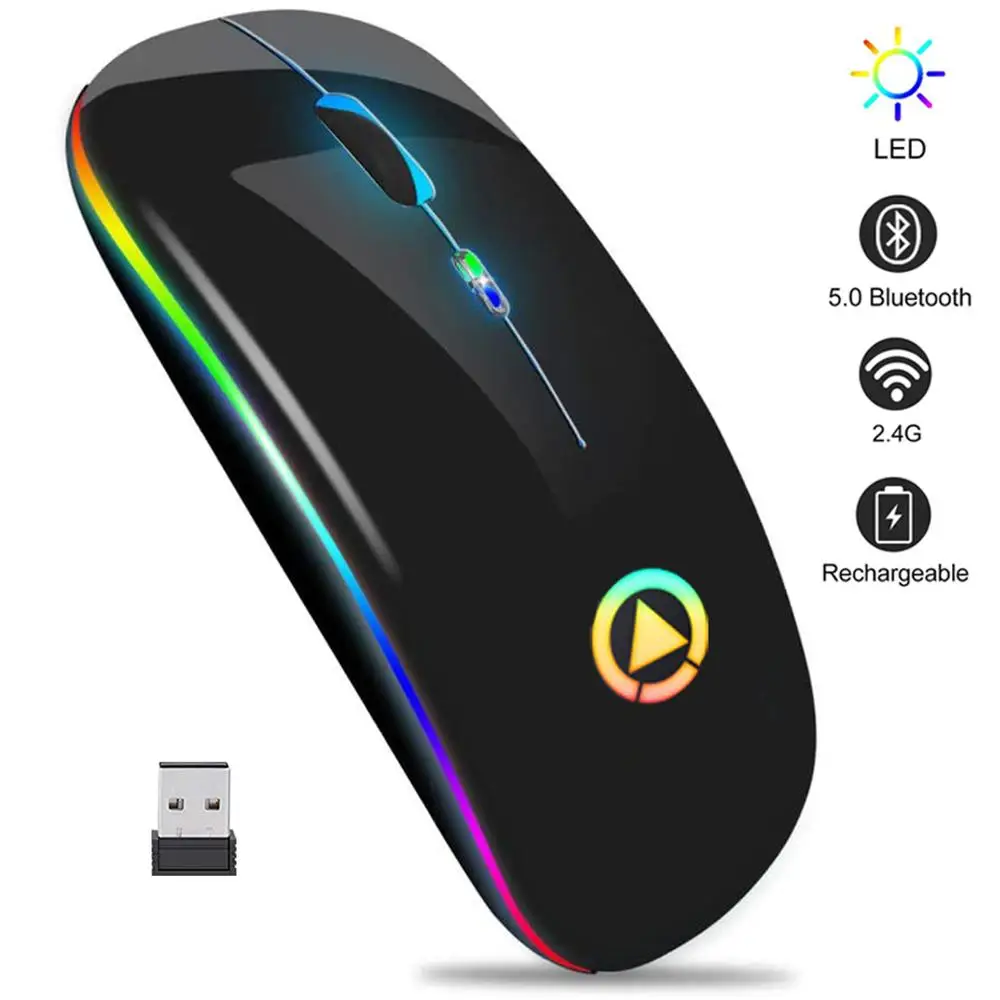 Wireless Mouse Bluetooth RGB Rechargeable Mouse Wireless Computer Silent Mause LED Backlit Ergonomic Gaming Mouse For Laptop PC
Wireless Mouse Bluetooth RGB Rechargeable Mouse Wireless Computer Silent Mause LED Backlit Ergonomic Gaming Mouse For Laptop PC