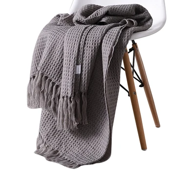 Cotton solid knitted Waffle plaid blanket with Tassel nordic modern Soft blanket for bed Chair sofa couch home nap blanket gray
Cotton solid knitted Waffle plaid blanket with Tassel nordic modern Soft blanket for bed Chair sofa couch home nap blanket gray