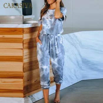2020 New Style Women's Leisure Tops One-Piece Set Summer Tie-Dye Printed One-Piece Pajama
2020 New Style Women's Leisure Tops One-Piece Set Summer Tie-Dye Printed One-Piece Pajama