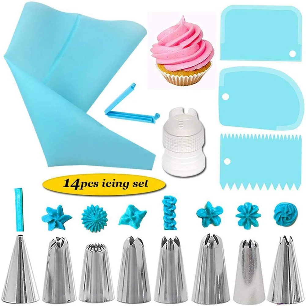14Pcs/Set Reusable Icing Piping Nozzles Set Pastry Bag Scraper Flower Cream Tips Converter Baking Cup DIY Cake Decorating Tools
14Pcs/Set Reusable Icing Piping Nozzles Set Pastry Bag Scraper Flower Cream Tips Converter Baking Cup DIY Cake Decorating Tools