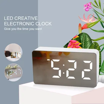 Table Clock Alarm Clock Snooze LED Digital Mirror Clock Time Temperature Large Electronic Display Rectangle Digital Desk Clock
Table Clock Alarm Clock Snooze LED Digital Mirror Clock Time Temperature Large Electronic Display Rectangle Digital Desk Clock