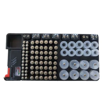 

Powerlion Battery Organizer Storage Case with Tester Can Hold 110 Battery Various Sizes for AAA, AA, 9V, C and D Size and Batter