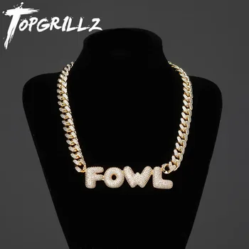 TOPGRILLZ Heavy Custom Name Bubble Letters Chain Pendants Necklace Charm Men's CZ Hip Hop Jewelry With Tennis Chain For Gift 
TOPGRILLZ Heavy Custom Name Bubble Letters Chain Pendants Necklace Charm Men's CZ Hip Hop Jewelry With Tennis Chain For Gift