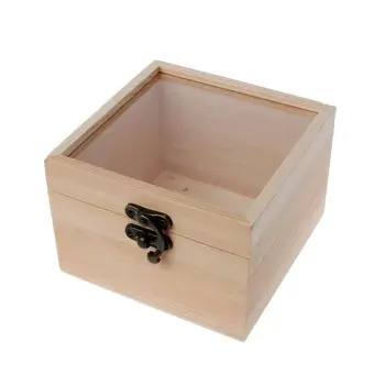 Glass Top Display Box Unfinished Natural Wooden Square Jewelry Storage Package
Glass Top Display Box Unfinished Natural Wooden Square Jewelry Storage Package