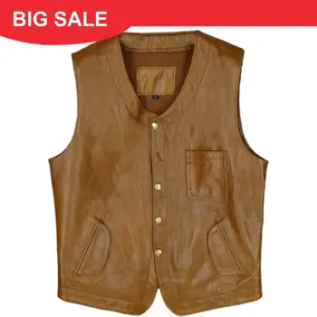 2020 Brown Men American Casual Style Leather Vest Single Breasted Plus Size XXXL Genuine Cowhide Spring Slim Fit Short Vest
2020 Brown Men American Casual Style Leather Vest Single Breasted Plus Size XXXL Genuine Cowhide Spring Slim Fit Short Vest