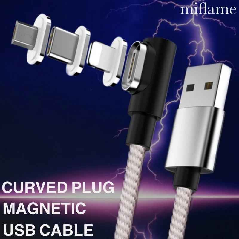 Miflame 1m Curved Plug Magnetic USB Cable 3A Fast Charging For i0S Micro USB cord For Android Data Sync USB Charger For Type C
Miflame 1m Curved Plug Magnetic USB Cable 3A Fast Charging For i0S Micro USB cord For Android Data Sync USB Charger For Type C