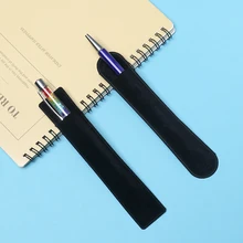 2 個ユニバーサルラウンド植毛ベルベット布鉛筆バッグ業務執行無地カジュアルペンバッグ学校用品(China)