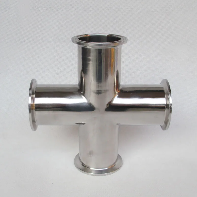 3/4'' -2'' Sanitary Tri Clamp Clover 4 Way Cross 304 Stainless Steel