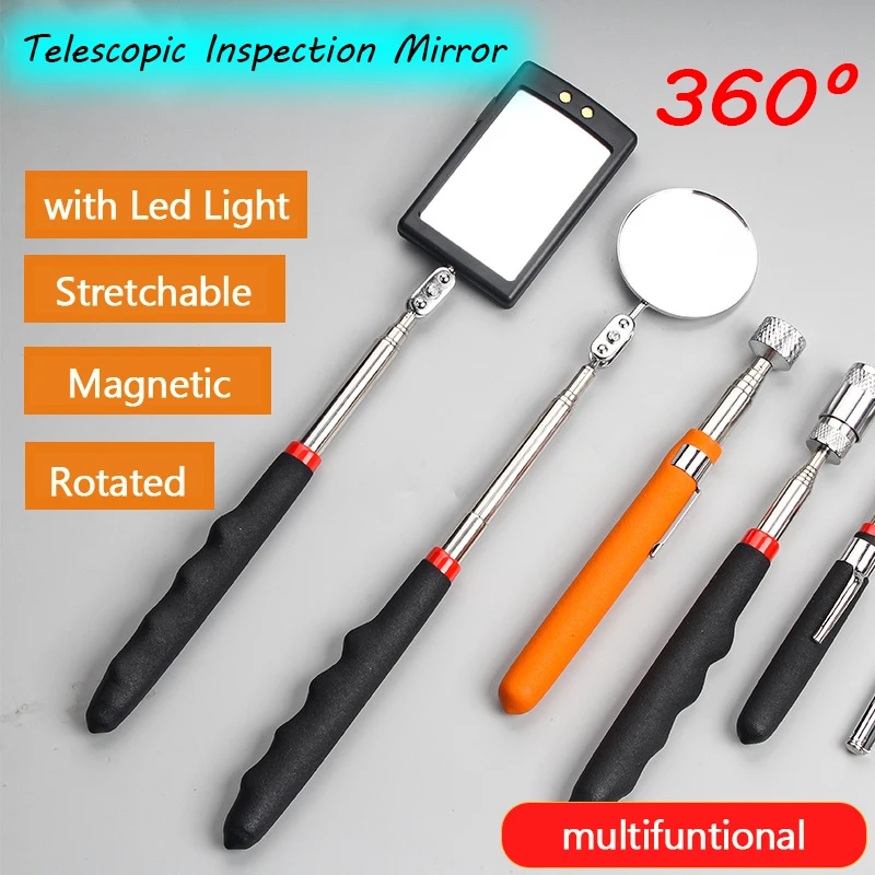 Car Inspection Mirror Portable Telescopic Inspection Mirror with LED Light Revolve Manual Tool Magnetic Telescoping Pick Up Tool
Car Inspection Mirror Portable Telescopic Inspection Mirror with LED Light Revolve Manual Tool Magnetic Telescoping Pick Up Tool