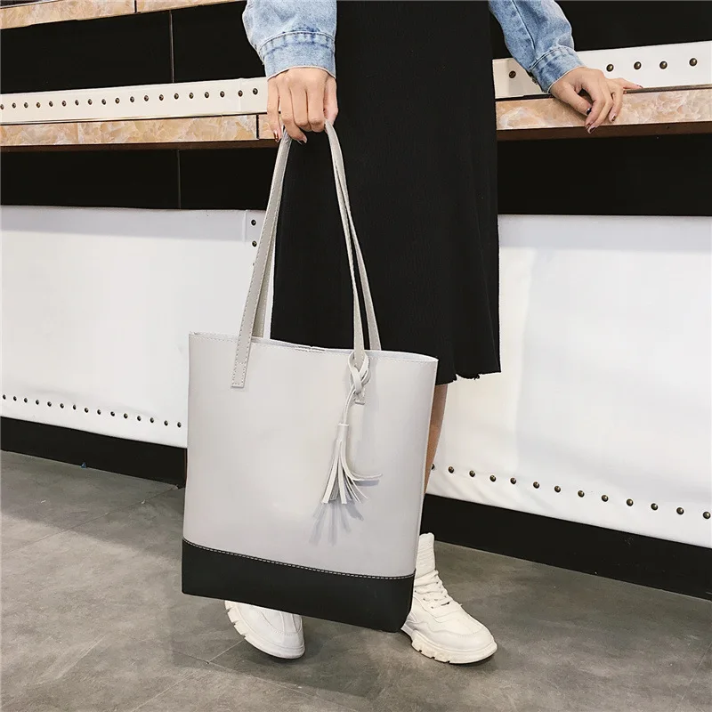 Simple Large Bag 2018 New Style Korean-style Pu Contrast Color Women's Verticle Handbag Casual Tassels Shoulder Bag
Simple Large Bag 2018 New Style Korean-style Pu Contrast Color Women's Verticle Handbag Casual Tassels Shoulder Bag