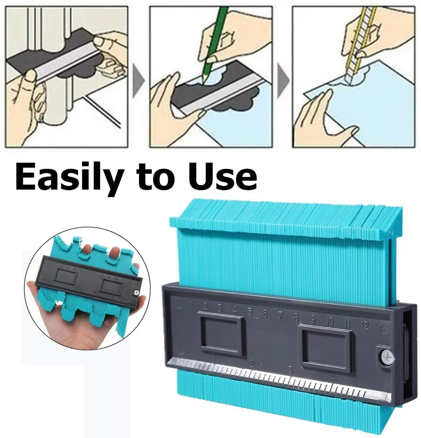 Plastic Contour Gauge, Profile Gauge Multifunctional Measure Ruler for Professional Precise Measurement Tiling Laminate Wood Mar
Plastic Contour Gauge, Profile Gauge Multifunctional Measure Ruler for Professional Precise Measurement Tiling Laminate Wood Mar