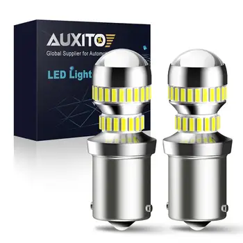 AUXITO 2x 1156 BA15S P21W 7506 LED Bulb Canbus T20 7443 SRCK T25 3157 LED Car Rear Brake Lights Parking Reverse Lamp 6000K White