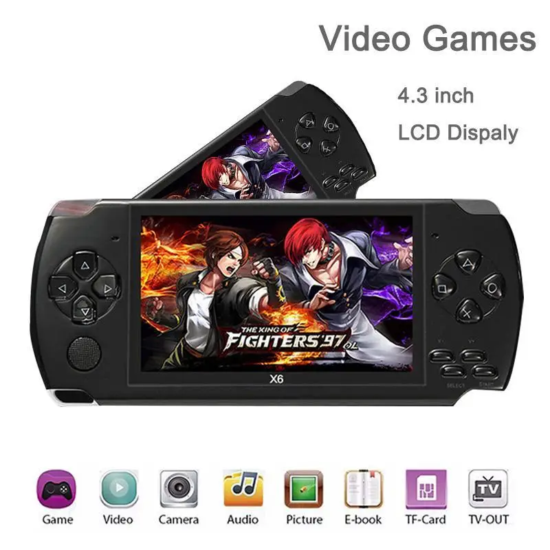 Handheld Video Game Console 32bit Classic Games Black Retro Portable 8GB Game Console Player 4.3 inch with Camera support MP3
Handheld Video Game Console 32bit Classic Games Black Retro Portable 8GB Game Console Player 4.3 inch with Camera support MP3