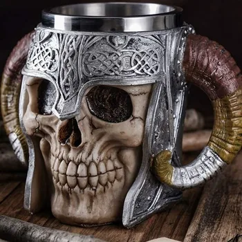 Creative Coffee Mug Beer Mug 3D Skull Resin Tea Cup Stainless Steel Double Handle Medieval Viking Warrior Skull Armor Drinkware
Creative Coffee Mug Beer Mug 3D Skull Resin Tea Cup Stainless Steel Double Handle Medieval Viking Warrior Skull Armor Drinkware