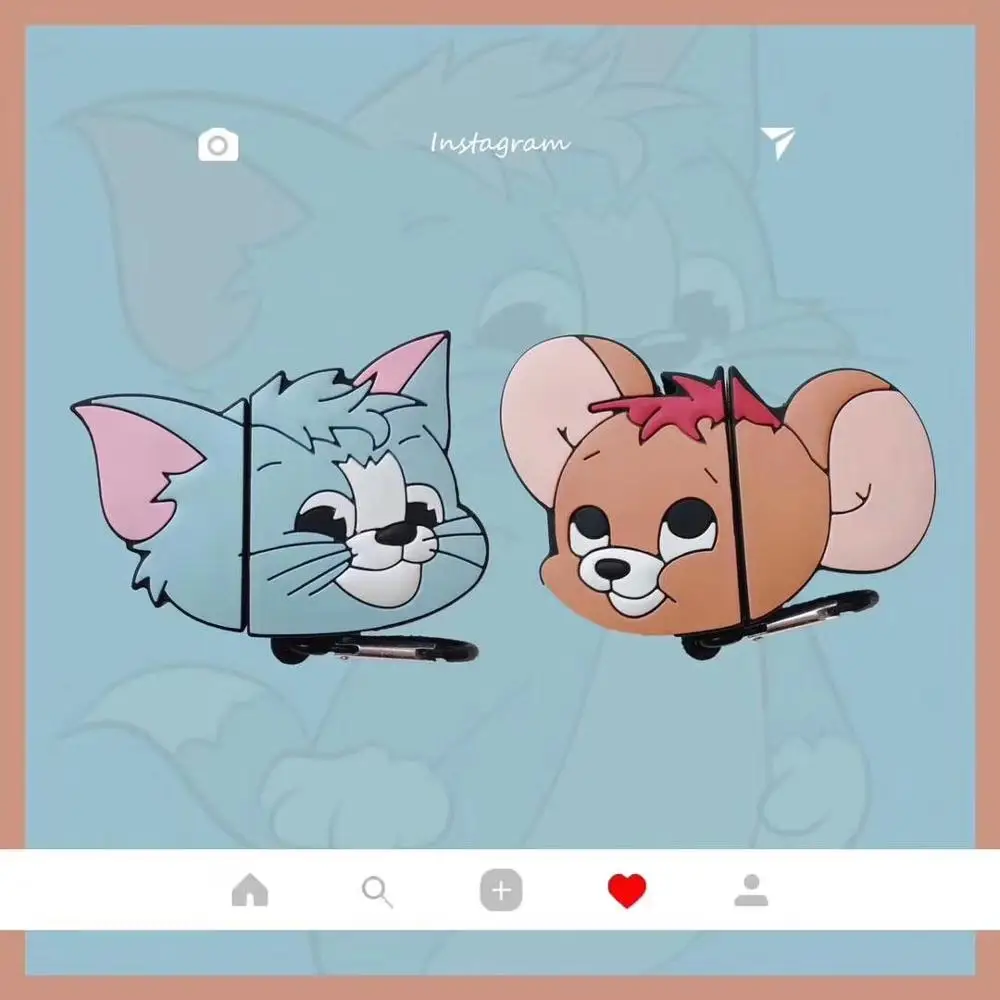 Anime Tom and Jerry Wireless Earphone Charging Cover Bag for Apple AirPods 1 2 Mouse cat 3D Soft silicon Bluetooth Box Headset
Anime Tom and Jerry Wireless Earphone Charging Cover Bag for Apple AirPods 1 2 Mouse cat 3D Soft silicon Bluetooth Box Headset