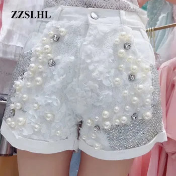 White Jeans Shorts for Women 2020 Summer New Europe Heavy Beaded Diamond Lace Flowers High Waist Wide-Leg Denim Shorts
White Jeans Shorts for Women 2020 Summer New Europe Heavy Beaded Diamond Lace Flowers High Waist Wide-Leg Denim Shorts