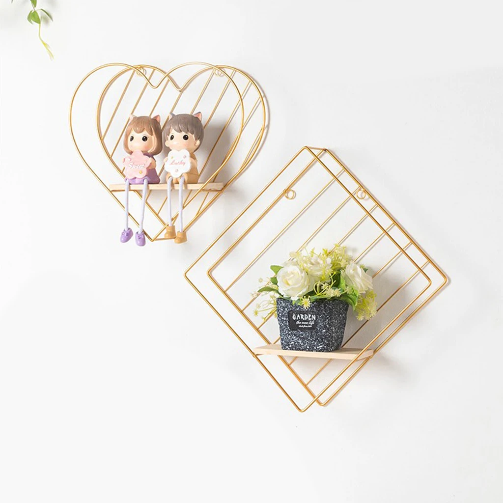 Geometric Floating Shelves, Wall Mounted, Modern Industrial Iron Wall Shelves, for Bedroom, Bathroom, Family Room, Kitchen Geometric Floating Shelves, Wall Mounted, Modern Industrial Iron Wall Shelves, for Bedroom, Bathroom, Family Room, Kitchen