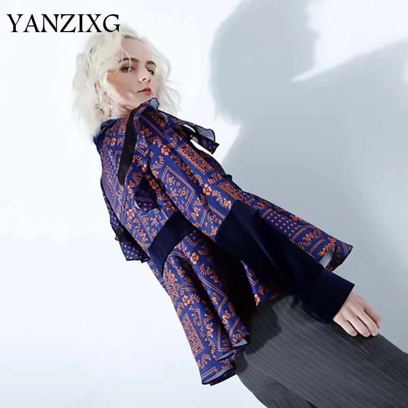 2019 New Spring Autumn Stand Collar Long Sleeve Pattern Printed Pleated Loose Temperament Shirt Women Blouse Fashion Z656
2019 New Spring Autumn Stand Collar Long Sleeve Pattern Printed Pleated Loose Temperament Shirt Women Blouse Fashion Z656