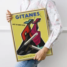 France Cigarette Gitanes Caporal Poster, Guy Georget Design Vintage Wall Picture, Magazine Advertising Art Prints Home Decor