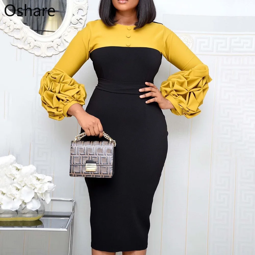 Woman Dress puff Sleeve Summer Autumn Dresses Bodycon Dresses Elegant Office Lady Work Midi Dresses Femme Plus Size vestidos
Woman Dress puff Sleeve Summer Autumn Dresses Bodycon Dresses Elegant Office Lady Work Midi Dresses Femme Plus Size vestidos
