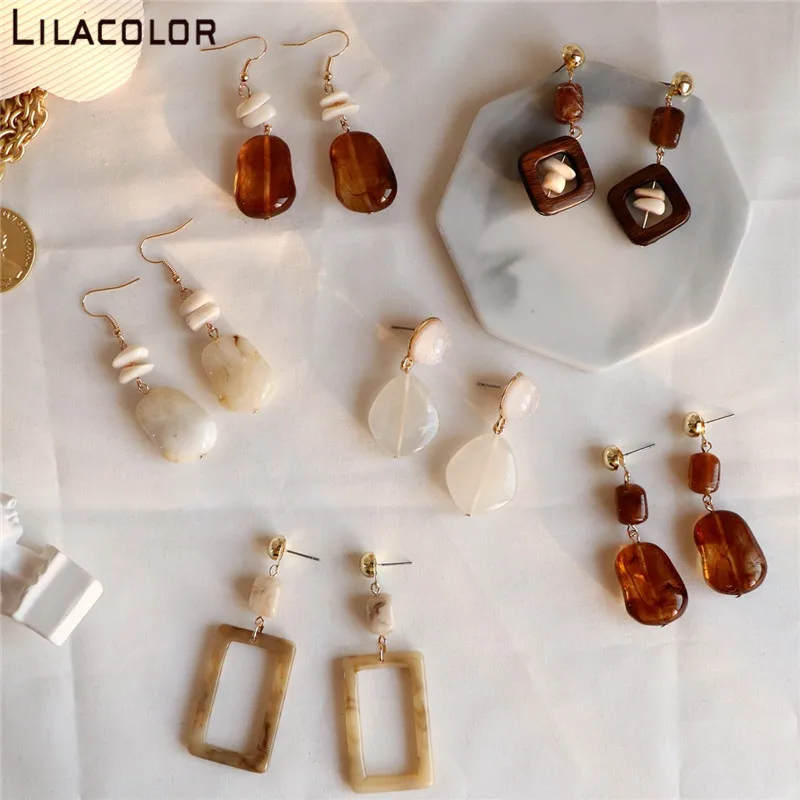 Lilacolor Vintage Geometric Women Drop Earrings Resin Hyperbole Dangle Earrings Party Wedding Simple Square Ear Jewelry
Lilacolor Vintage Geometric Women Drop Earrings Resin Hyperbole Dangle Earrings Party Wedding Simple Square Ear Jewelry