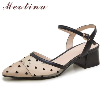 Meotina Cutouts Real Leather High Heel Pumps Slingbacks Shoes Women Pointed Toe Square Heels Footwear Lady Summer Black Size 40 
Meotina Cutouts Real Leather High Heel Pumps Slingbacks Shoes Women Pointed Toe Square Heels Footwear Lady Summer Black Size 40