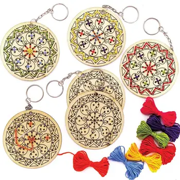 5Pcs Round Wood Pendant Cross Stitch Embroidery DIY Key Ring Keychain Craft Kit
5Pcs Round Wood Pendant Cross Stitch Embroidery DIY Key Ring Keychain Craft Kit