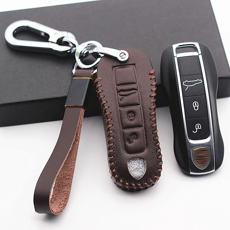 Genuine Leather Car Key Case For Porsche Boxter Cayman 911 2018 Smart Keyless Remote Fob Cover Keychain Protector Bag
Genuine Leather Car Key Case For Porsche Boxter Cayman 911 2018 Smart Keyless Remote Fob Cover Keychain Protector Bag