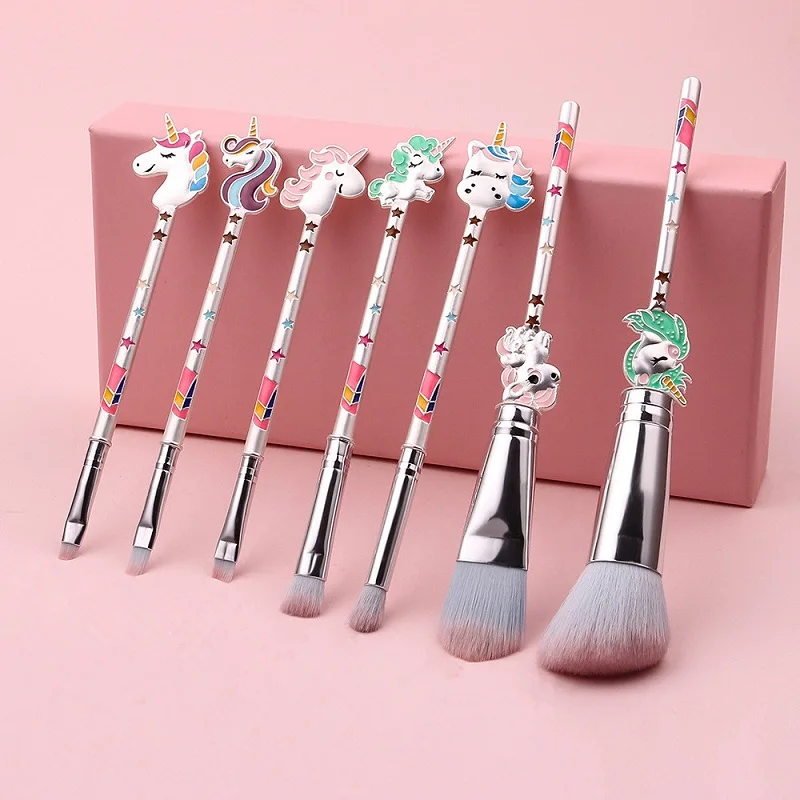 7 Pcs Makeup Brushes Set Beauty Cosmetic Make Up Tool Kits Unicorn Eye Shadow Eyebrow Powder Lip Sculpting Brush Metal Handle
7 Pcs Makeup Brushes Set Beauty Cosmetic Make Up Tool Kits Unicorn Eye Shadow Eyebrow Powder Lip Sculpting Brush Metal Handle