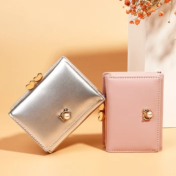 Women wallet Korean version of the new clip coin purse Multi function pearl wallet short section three fold lady wallets
Women wallet Korean version of the new clip coin purse Multi function pearl wallet short section three fold lady wallets