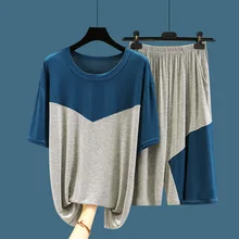 Men's Pajamas Summer Modal Round Neck Loose Large Size Short-sleeved Home Service Large Size Thin Casual Suit
Men's Pajamas Summer Modal Round Neck Loose Large Size Short-sleeved Home Service Large Size Thin Casual Suit