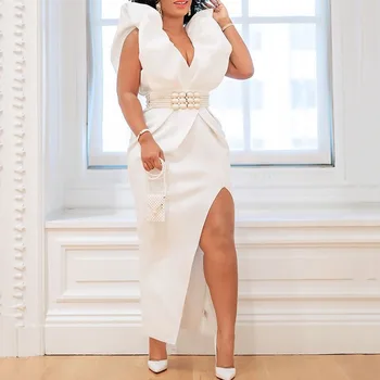 White Sexy Ruffles Backless Women Dress Deep V Neck Split 2020 Summer Party Dress African Female Club Falbala Long Vestiods
White Sexy Ruffles Backless Women Dress Deep V Neck Split 2020 Summer Party Dress African Female Club Falbala Long Vestiods