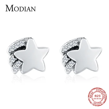 Modian 2020 New Simple Lucky Clear CZ Rainbow Stars Stud Earrings 100% 925 Sterling Silver Earring For Women Wedding Jewelry
Modian 2020 New Simple Lucky Clear CZ Rainbow Stars Stud Earrings 100% 925 Sterling Silver Earring For Women Wedding Jewelry