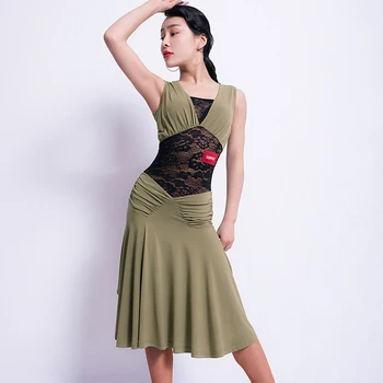 Fashion Women Latin Dance Dress Female Adult Sexy Lace Splice Sleeveless Ballroom Cha Cha Practice Stage Dresses Costume DL5596
Fashion Women Latin Dance Dress Female Adult Sexy Lace Splice Sleeveless Ballroom Cha Cha Practice Stage Dresses Costume DL5596