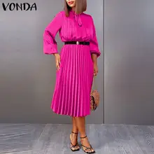 A-lined Shirt Dress VONDA Women Long Sleeve Lace-up Holiday Pleated Dresses Bohemian Vestidos Loose Knee-Length Sundress 2022
A-lined Shirt Dress VONDA Women Long Sleeve Lace-up Holiday Pleated Dresses Bohemian Vestidos Loose Knee-Length Sundress 2022