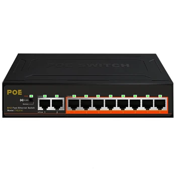 8+2 Ports POE 100 Mbps Switch with Internal Power Supply Monitoring Camera Wireless VLAN 10-Port POE Switch EU Plug
8+2 Ports POE 100 Mbps Switch with Internal Power Supply Monitoring Camera Wireless VLAN 10-Port POE Switch EU Plug