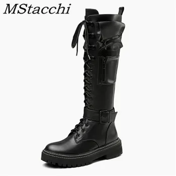 Mstacchi Motorcycle Woman Leather Belt Sewing Cross-tied Knightly Boots Punk Girl Patchwork Zipper Metal Decoration Long Boots
Mstacchi Motorcycle Woman Leather Belt Sewing Cross-tied Knightly Boots Punk Girl Patchwork Zipper Metal Decoration Long Boots