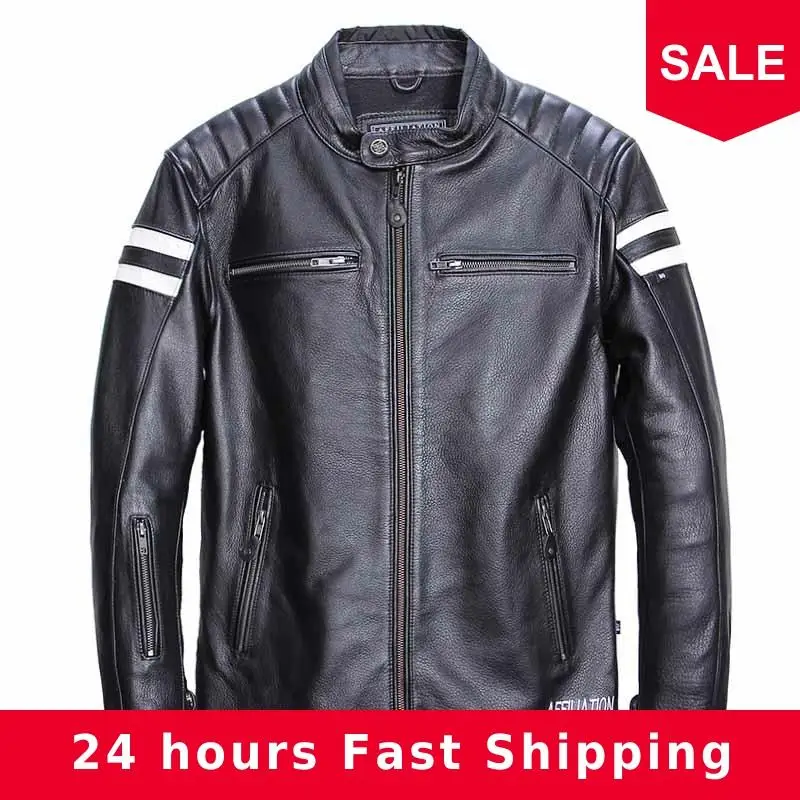 2020 Black Men American Style Motorcycle Leather Jacket Large Size XXXL Genuine Cowhide Autumn Slim Fit Biker's Leather Coat
2020 Black Men American Style Motorcycle Leather Jacket Large Size XXXL Genuine Cowhide Autumn Slim Fit Biker's Leather Coat