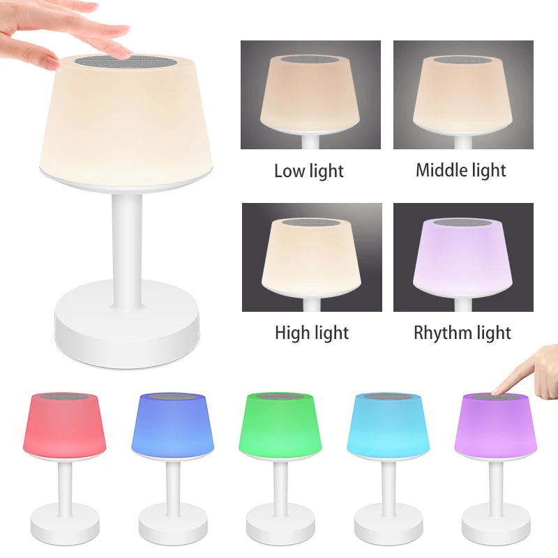 Portable Rechargeable LED Desk Lamp Wireless Bluetooth Speakers Bedside Lamp Night Light Smart Touch Control Table Lamp
Portable Rechargeable LED Desk Lamp Wireless Bluetooth Speakers Bedside Lamp Night Light Smart Touch Control Table Lamp