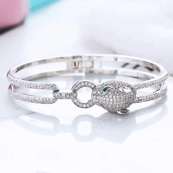 VERY GIRL Luxury Bracelet Cubic Zircon Leopard Animal Bangles for Women Jewelry Silver Color Bridal Bangles Bracelet 2019
VERY GIRL Luxury Bracelet Cubic Zircon Leopard Animal Bangles for Women Jewelry Silver Color Bridal Bangles Bracelet 2019