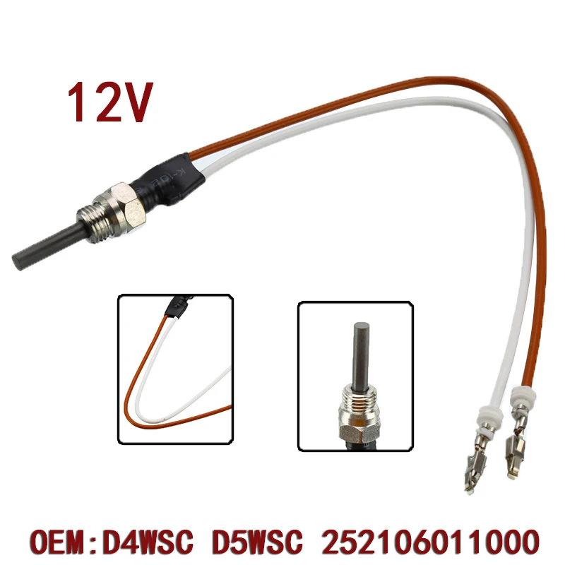 Car 12V Parking Heater Ceramic Glow Pin Glow Plug 252106011000 For Eberspacher Hydronic D4WSC D5WSC Replacement Parts
Car 12V Parking Heater Ceramic Glow Pin Glow Plug 252106011000 For Eberspacher Hydronic D4WSC D5WSC Replacement Parts
