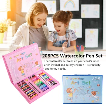 208PCS Children's Watercolor Pen Set Drawing Crayon Set Children's Art Painting Supplies With Easel Foldable Watercolor Pen Set
208PCS Children's Watercolor Pen Set Drawing Crayon Set Children's Art Painting Supplies With Easel Foldable Watercolor Pen Set