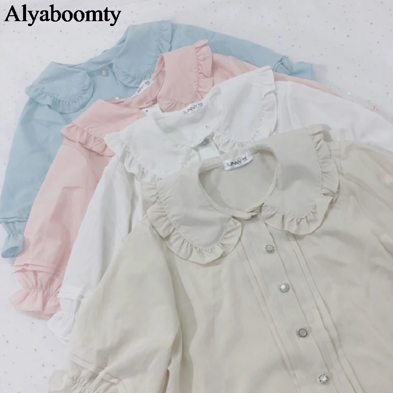 Летняя женская блузка японского стиля"Лолита" милая для невысоких девушек