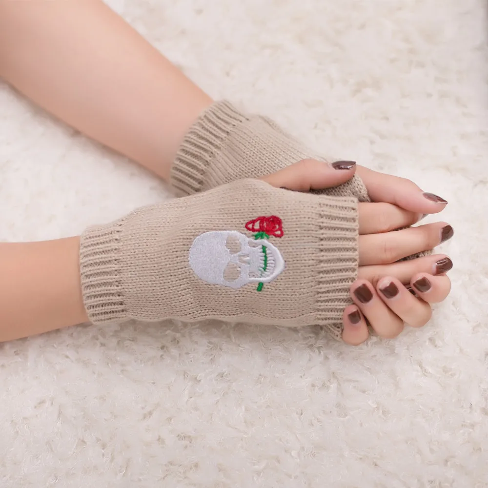 Women Girl Fingerless Gloves Winter Stretch Knit Mittens Arm Fingerless skull pattern Warm Winter Gloves Warm Mitten guantes new
Women Girl Fingerless Gloves Winter Stretch Knit Mittens Arm Fingerless skull pattern Warm Winter Gloves Warm Mitten guantes new