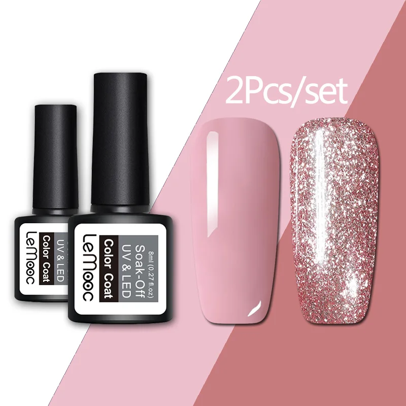LEMOOC 8ml Gel Nail Polish Set Rose Gold Nail Gel UV Varnish Semi Permanent Nail Lacquer Nail Glitter Color Gel For Manicure
LEMOOC 8ml Gel Nail Polish Set Rose Gold Nail Gel UV Varnish Semi Permanent Nail Lacquer Nail Glitter Color Gel For Manicure