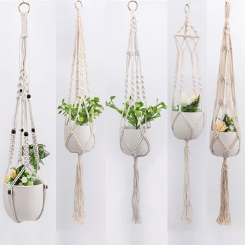 Handmade Macrame Flower Pot Hanging Basket Knotted Rope Flowerpot Net Bag Horticultural Home Door Balcony Courtyard Garden Decor
Handmade Macrame Flower Pot Hanging Basket Knotted Rope Flowerpot Net Bag Horticultural Home Door Balcony Courtyard Garden Decor